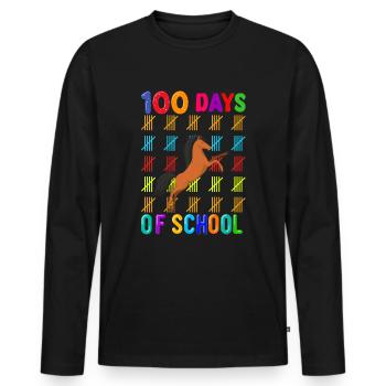100 jours école école enfant école débutants chevaux - T-shirt manches longues Premium bio Homme - noir - Devant - Nico (187cm)
