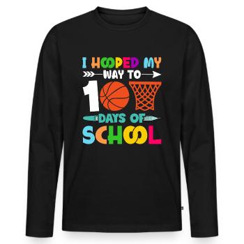 100 Days School Beginners Basketball colorful - Men's Premium Organic Long Sleeve Shirt - black - Front - Nico (187cm)