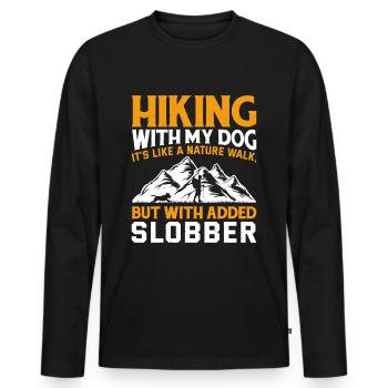 Wandern mit meinem Hund Wanderung Berge - Männer Premium Bio Langarmshirt - Schwarz - Vorne - Nico (187cm)