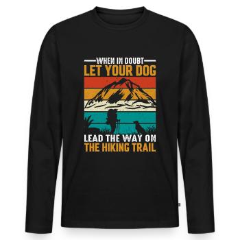 En cas de doute, la visite guidée sur le sentier de randonnée - T-shirt manches longues Premium bio Homme - noir - Devant - Nico (187cm)