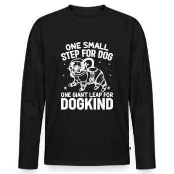 Ein riesiger Schritt für die Hundewelt Raumfahrt - Männer Premium Bio Langarmshirt - Schwarz - Vorne - Nico (187cm)