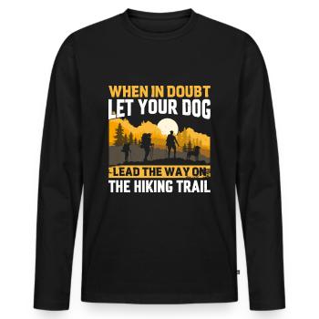 En cas de doute, la visite guidée sur le sentier de randonnée - T-shirt manches longues Premium bio Homme - noir - Devant - Nico (187cm)