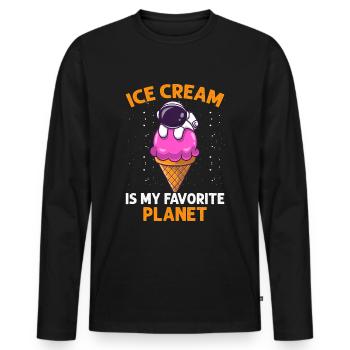 Planet Eis Universum Sommer Astronaut - Männer Premium Bio Langarmshirt - Schwarz - Vorne - Nico (187cm)