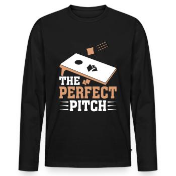 Cornhole Playing Field Hobby Blind Hole - Men's Premium Organic Long Sleeve Shirt - black - Front - Nico (187cm)
