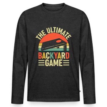 Cornhole The Ultimate Backyard game - Men's Premium Organic Long Sleeve Shirt - heather anthracite - Front - Nico (187cm)