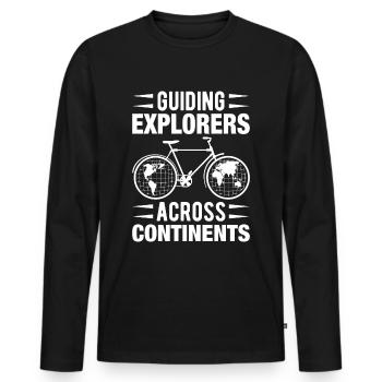 Tourguide Reiseführer Entdecker Guide - Männer Premium Bio Langarmshirt - Schwarz - Vorne - Nico (187cm)