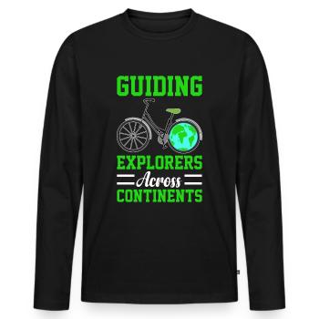 Tourguide Reiseführer Entdecker Guide - Männer Premium Bio Langarmshirt - Schwarz - Vorne - Nico (187cm)