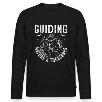 Guide touristique Guide de voyage Nature Guide de voyage - T-shirt manches longues Premium bio Homme - noir - Devant - Nico (187cm)