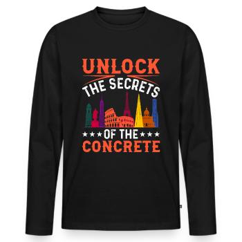 Explorateurs urbains Secrets des bâtiments - T-shirt manches longues Premium bio Homme - noir - Devant - Nico (187cm)