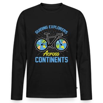 Tourguide Reiseführer Entdecker Guide - Männer Premium Bio Langarmshirt - Schwarz - Vorne - Nico (187cm)