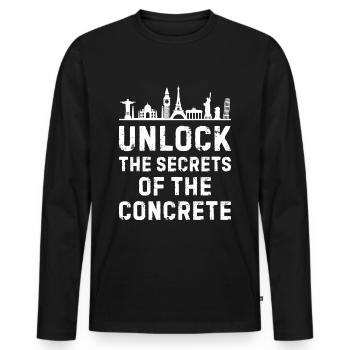 Explorateurs urbains Secrets des bâtiments - T-shirt manches longues Premium bio Homme - noir - Devant - Nico (187cm)