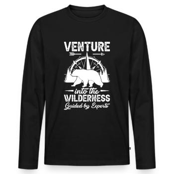 Wilderness Expert Nature - Men's Premium Organic Long Sleeve Shirt - black - Front - Nico (187cm)
