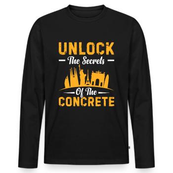 Explorateurs urbains Secrets des bâtiments - T-shirt manches longues Premium bio Homme - noir - Devant - Nico (187cm)