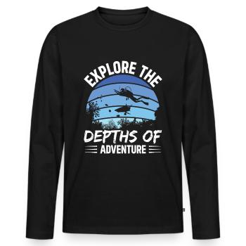 Explorez les profondeurs de l’aventure Riviera Maya - T-shirt manches longues Premium bio Homme - noir - Devant - Nico (187cm)