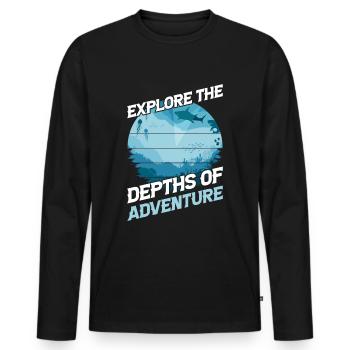 Explorez les profondeurs de l’aventure Riviera Maya - T-shirt manches longues Premium bio Homme - noir - Devant - Nico (187cm)