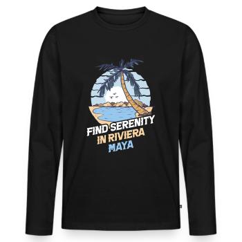 Serenity in Riviera Maya Mexico Beach - Men's Premium Organic Long Sleeve Shirt - black - Front - Nico (187cm)