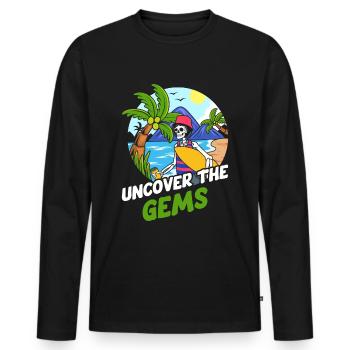 Découvrez les joyaux Riviera Maya Mexique - T-shirt manches longues Premium bio Homme - noir - Devant - Nico (187cm)