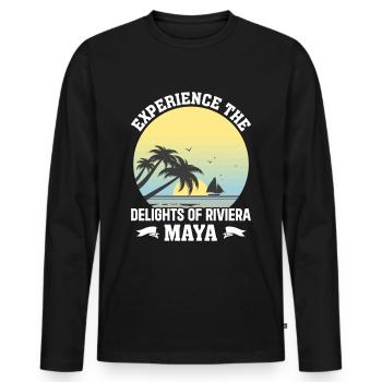 Découvrez la beauté de la Riviera Maya, Mexique - T-shirt manches longues Premium bio Homme - noir - Devant - Nico (187cm)