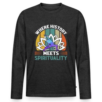 Geschichte trifft Spiritualität Tulum Tribe Mexiko - Männer Premium Bio Langarmshirt - Anthrazit meliert - Vorne - Nico (187cm)