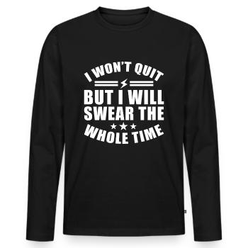Je ne vais pas abandonner, je vais toujours maudire - T-shirt manches longues Premium bio Homme - noir - Devant - Nico (187cm)