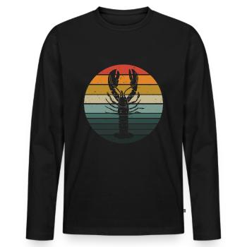 Schrimp Meeresfrüchte Schalentiere Krebs - Männer Premium Bio Langarmshirt - Schwarz - Vorne - Nico (187cm)