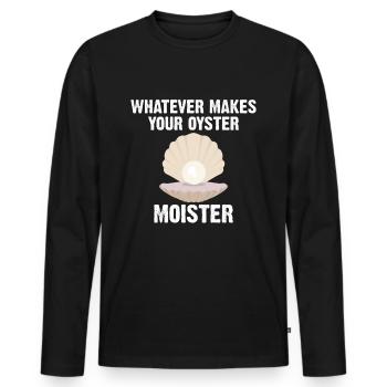 Auster schlürfen Meeresfrüchte - Männer Premium Bio Langarmshirt - Schwarz - Vorne - Nico (187cm)