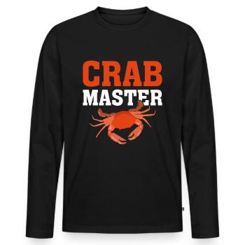 Meeresfrüchte Krebs Schalentiere - Männer Premium Bio Langarmshirt - Schwarz - Vorne - Nico (187cm)