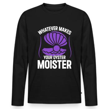Auster schlürfen Meeresfrüchte - Männer Premium Bio Langarmshirt - Schwarz - Vorne - Nico (187cm)