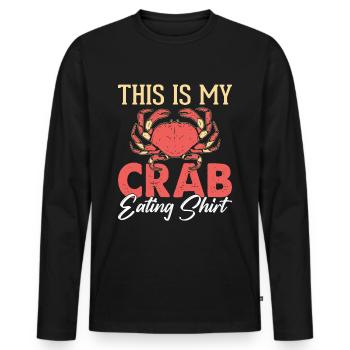 Crabes Fruits de mer Ciseaux Animaux Créatures marines - T-shirt manches longues Premium bio Homme - noir - Devant - Nico (187cm)