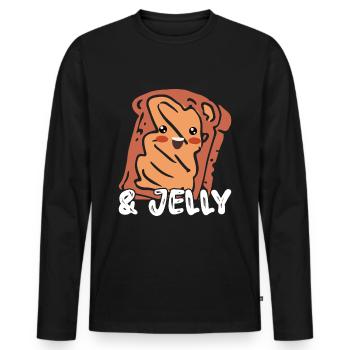 Süßes Erdnussbutter Frühstück - Männer Premium Bio Langarmshirt - Schwarz - Vorne - Nico (187cm)