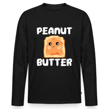 Erdnussbutter Brot Frühstück Liebhaber - Männer Premium Bio Langarmshirt - Schwarz - Vorne - Nico (187cm)