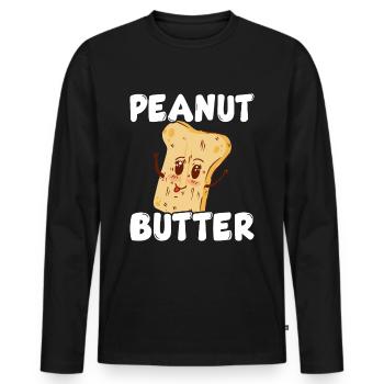 Erdnussbutter Toast Sandwich - Männer Premium Bio Langarmshirt - Schwarz - Vorne - Nico (187cm)