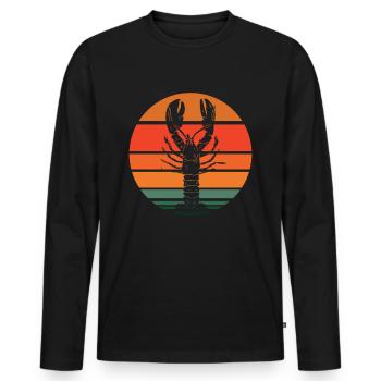 Meeresbewohner Meeresfrüchte Hummer Languste - Männer Premium Bio Langarmshirt - Schwarz - Vorne - Nico (187cm)