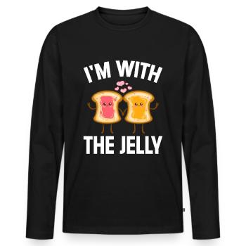 Peanut Butter Partner Toast Lover - Men's Premium Organic Long Sleeve Shirt - black - Front - Nico (187cm)