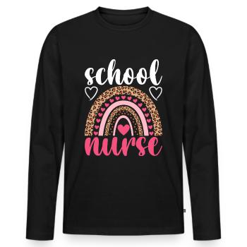 Nurse Nursing Student Caregiver School - Men's Premium Organic Long Sleeve Shirt - black - Front - Nico (187cm)