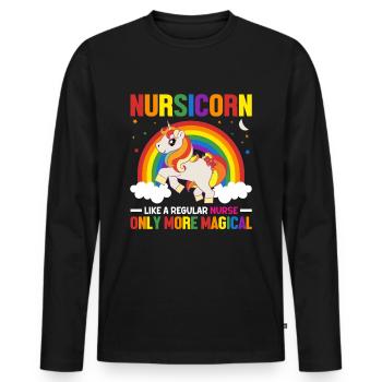 Fabuleux Nurse Magic Rain Floor - T-shirt manches longues Premium bio Homme - noir - Devant - Nico (187cm)