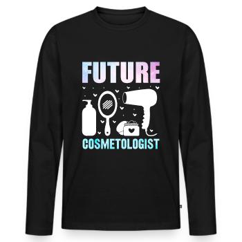 Zukünftige Kosmetikerin Friseurin Make Up Artist - Männer Premium Bio Langarmshirt - Schwarz - Vorne - Nico (187cm)