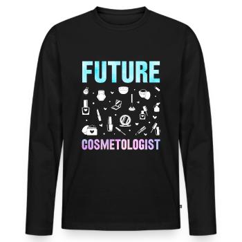 Zukünftige Kosmetikerin Friseurin Make Up Artist - Männer Premium Bio Langarmshirt - Schwarz - Vorne - Nico (187cm)
