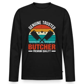 Boucherie, boucherie, Fleischkönig - T-shirt manches longues Premium bio Homme - noir - Devant - Nico (187cm)