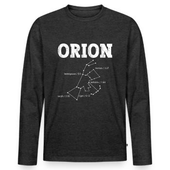 Orion Constellation Universe Space Exploration - Men's Premium Organic Long Sleeve Shirt - heather anthracite - Front - Nico (187cm)