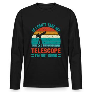 Telescope Cosmology Science Stars Sky - Men's Premium Organic Long Sleeve Shirt - black - Front - Nico (187cm)