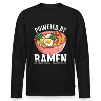 Ramen Nudeln Japanisch Schale Essen - Männer Premium Bio Langarmshirt - Schwarz - Vorne - Nico (187cm)