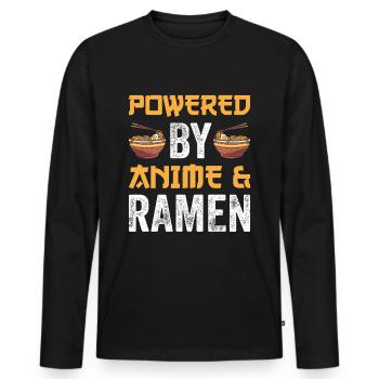 ramen noodles anime japanese food yummy - Men's Premium Organic Long Sleeve Shirt - black - Front - Nico (187cm)
