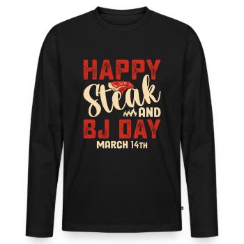 Frohen Steak und Blowjob Tag Männertraum - Männer Premium Bio Langarmshirt - Schwarz - Vorne - Nico (187cm)