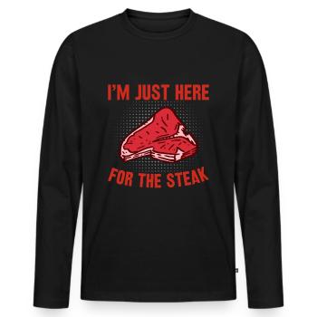 Je suis ouvert à la saison des barbecues à cause du steak ici - T-shirt manches longues Premium bio Homme - noir - Devant - Nico (187cm)