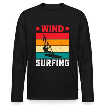 Windsurfen Wassersport Surfboard Wellenreiten - Männer Premium Bio Langarmshirt - Schwarz - Vorne - Nico (187cm)