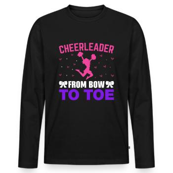 Cheerleader von Kopf bis zum Zeh Pompoms - Männer Premium Bio Langarmshirt - Schwarz - Vorne - Nico (187cm)