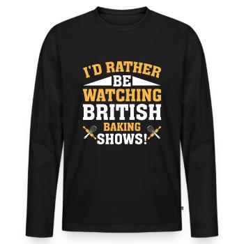 Baking Shipment British Baking Show Baking - Men's Premium Organic Long Sleeve Shirt - black - Front - Nico (187cm)