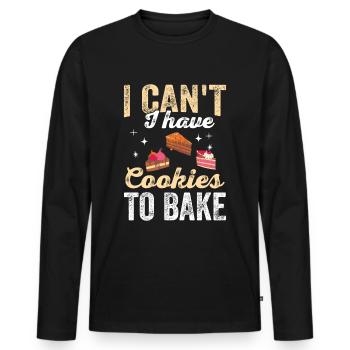 Cookies cuit pas de temps boulangerie - T-shirt manches longues Premium bio Homme - noir - Devant - Nico (187cm)