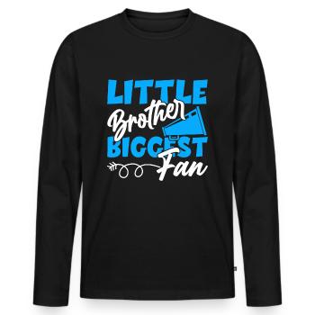Cheerleading little brother biggest fan - Men's Premium Organic Long Sleeve Shirt - black - Front - Nico (187cm)
